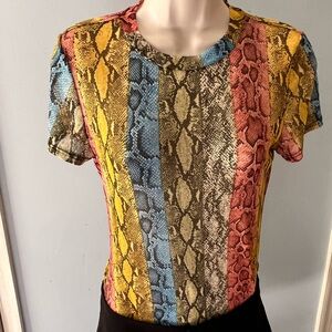 Multicolor Snakeskin Print One Piece